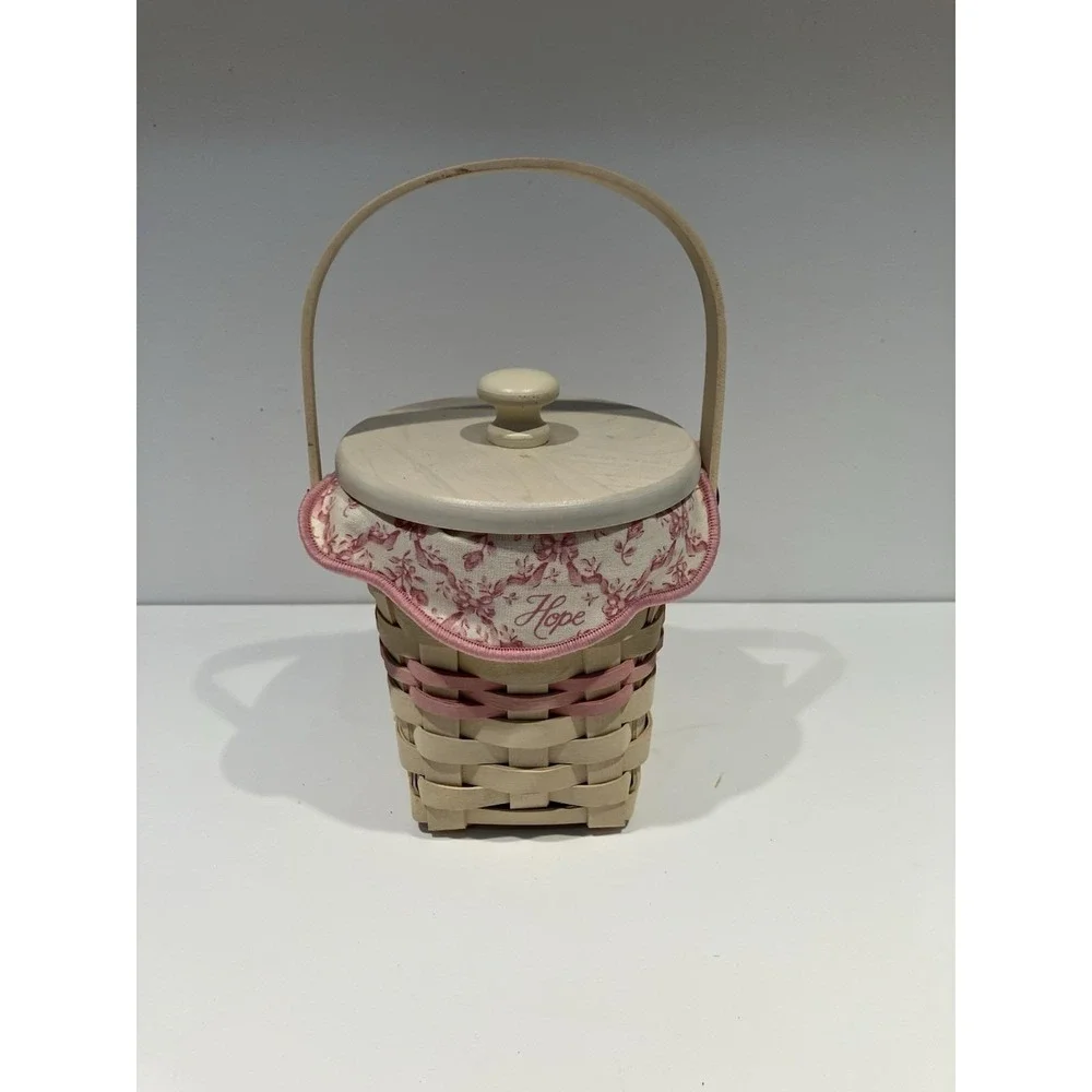 Longaberger Horizon of Hope Basket American Cancer Society Pink 2002 Complete